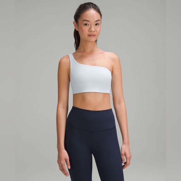 lululemon athletica Other - Lululemon Ribbed Nulu Asymmetrical Yoga Bra in Powder Blue Size 10